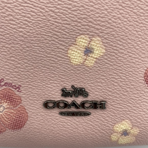 Coach Chaise Pansy Floral Printed Leather Crossbody Bag NWT New Blossom Pink - Picture 4 of 15